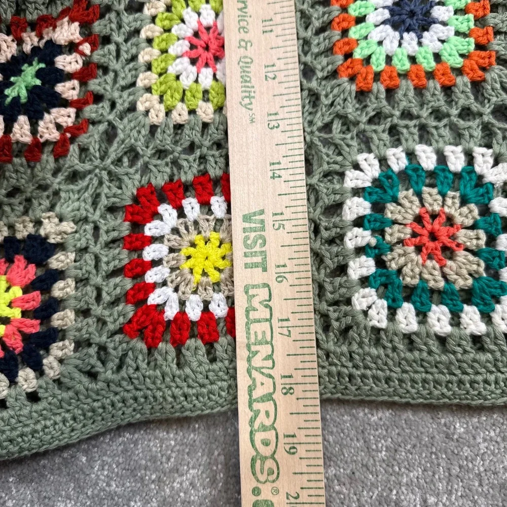Davi & Dani Crochet Granny Square Bell Sleeve Cropped Sweater S Hippie Festival - Picture 13 of 14